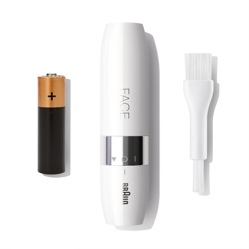 Braun FS1000 Face Mini Hair Remover in white, featuring Smartlight for precise and gentle facial hair removal.