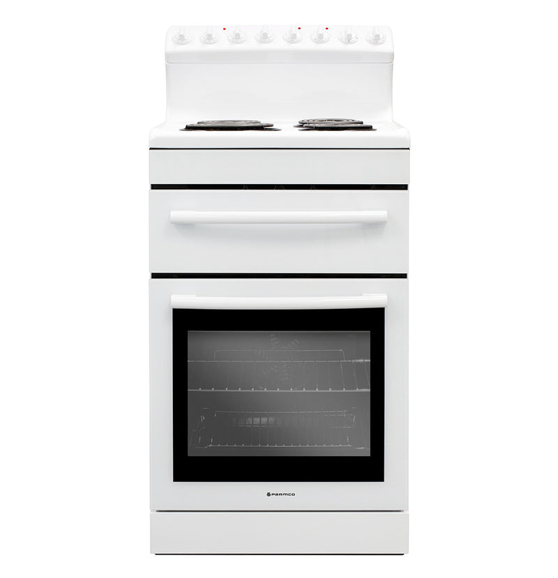 Freestanding Stove - 540mm  Radiant Coil Cooktop - Electric Oven - White
