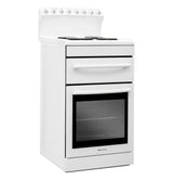 Freestanding white electric stove with a 540mm radiant coil cooktop, 70L oven, and 20L grill for versatile cooking.