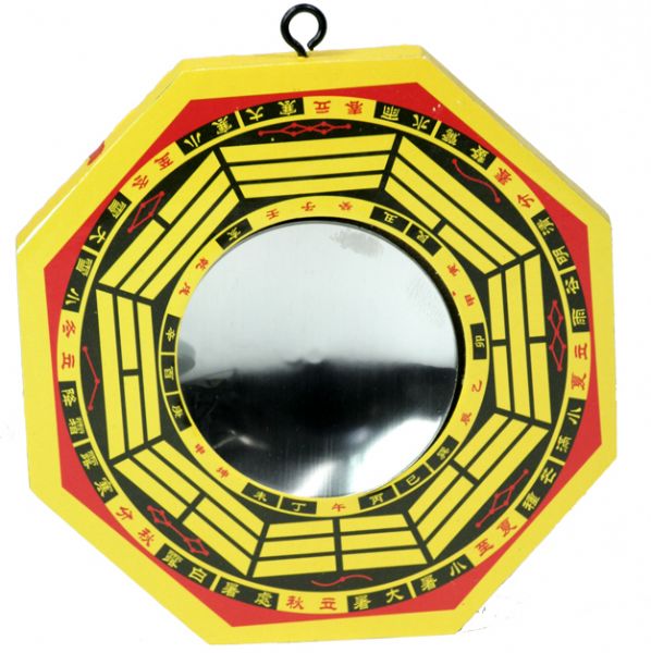 Concave Feng Shui mirror, 10cm x 10cm, designed to enhance positive energy and harmonize spaces.