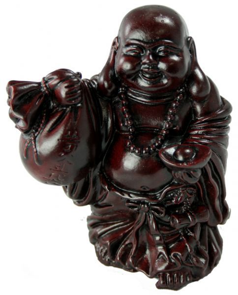 Feng Shui Money Bag Buddha, 9.5 cm tall, symbolizes wealth and happiness, perfect for attracting prosperity in your space.