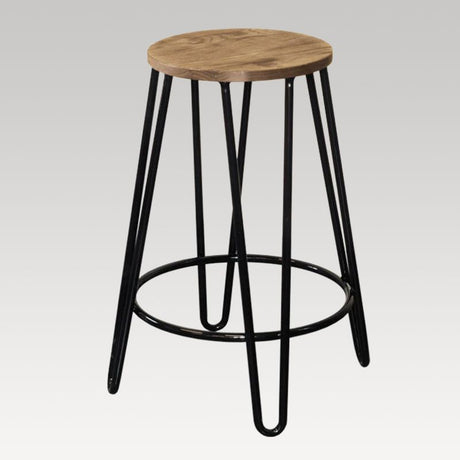 Hawea Barstool - 650mm featuring a durable steel base, powder-coated finish, and comfortable seat for modern spaces.