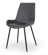 Vintage grey chair with a rustic aesthetic, perfect for enhancing dining rooms or kitchens with laid-back elegance.