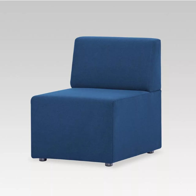 Chic blue fabric single seater armchair, perfect for small spaces, combining style, comfort, and durability.