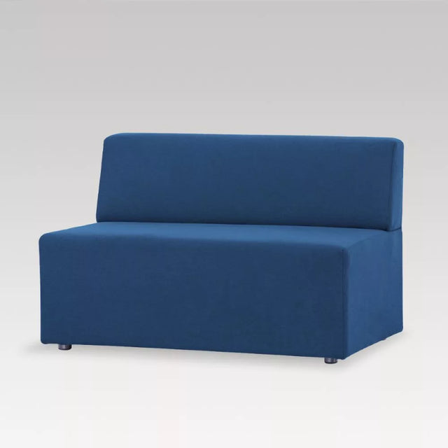 Stylish blue fabric 2 seater sofa with modern design, perfect for small spaces and enhanced comfort in any living area.