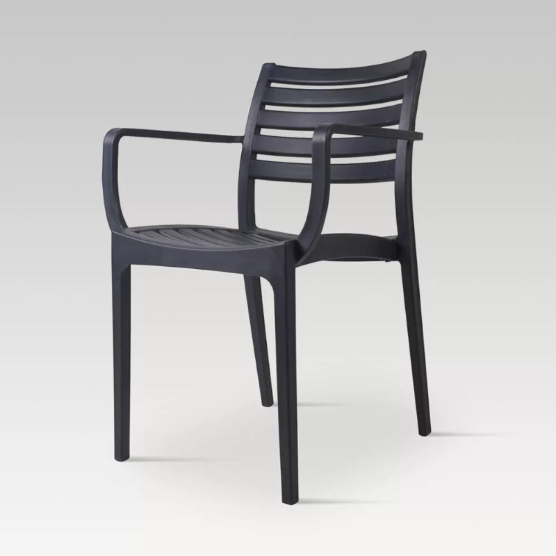 Senta Chair in Charcoal: Stylish, durable, lightweight dining chair, supports 140kg, easily stackable for space-saving.