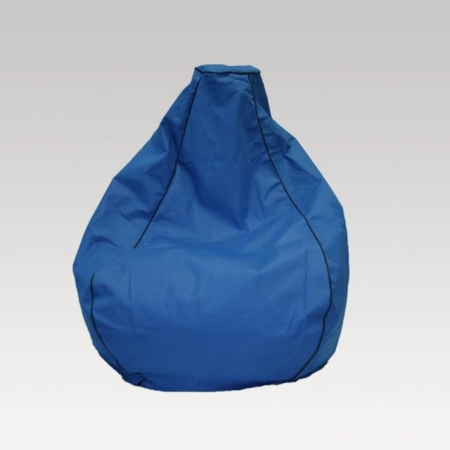 Blue premium canvas bean bag, water-resistant, 200L polystyrene filling, perfect for indoor and outdoor lounging.