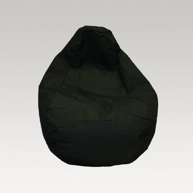 Premium black canvas bean bag, water-resistant, filled with 200L, ideal for indoor/outdoor comfort and style.