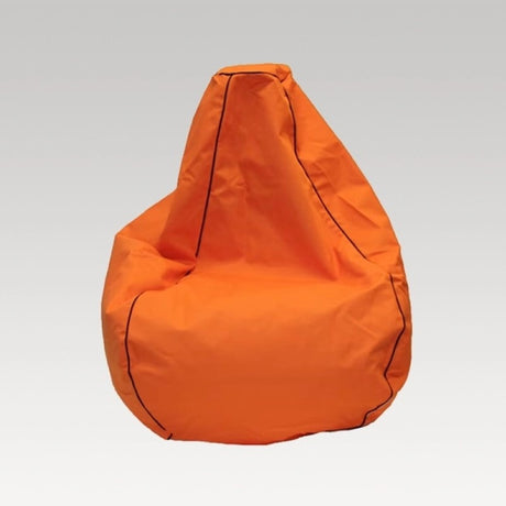 Vibrant orange premium canvas bean bag, water-resistant, filled with 200L of beans for ultimate comfort and support.