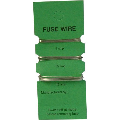 5, 10, and 15 amp fuse wire card for safe and reliable electrical projects, perfect for DIY and professional use.