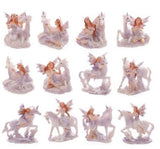 A set of 12 assorted lilac glitter fairy and unicorn figures, enhancing imaginative play and magical storytelling.