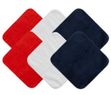 Soft and absorbent cotton face washers in a colorful Flag Pack, perfect for gentle cleaning of baby's skin.