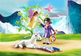 Playmobil Fairy Researcher with magnifying glass and book, perfect for imaginative play and exploring fairy tales.