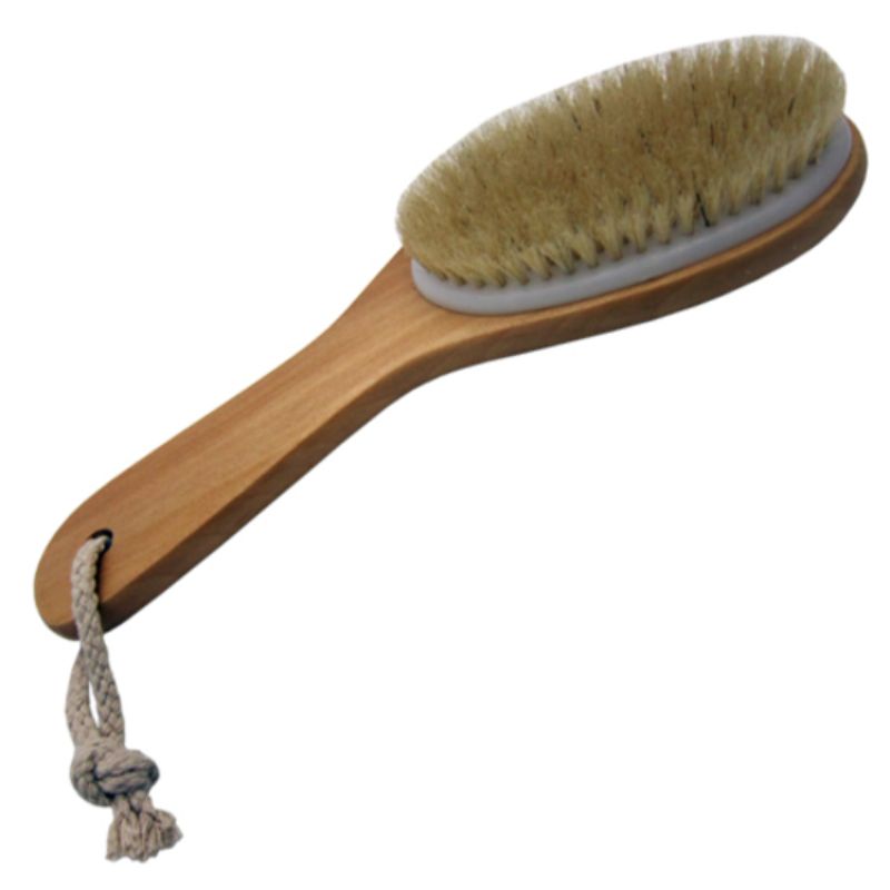 Natural S/H Wooden Body Brush for exfoliating skin, promoting circulation, and enhancing self-care routines. Eco-friendly design.