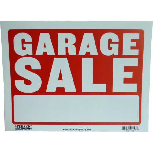 Durable 30x40cm weatherproof garage sale sign, vibrant and easy-to-read for attracting customers outdoors.