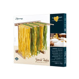 Collapsible beechwood pasta drying rack (36 x 30 cm) for even drying and rustic kitchen charm, perfect for any pasta type.