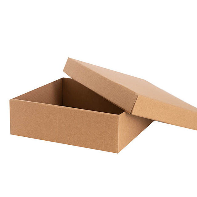 Eco-friendly large square Kraft box for gourmet food presentation, perfect for events, catering, or gift wrapping.