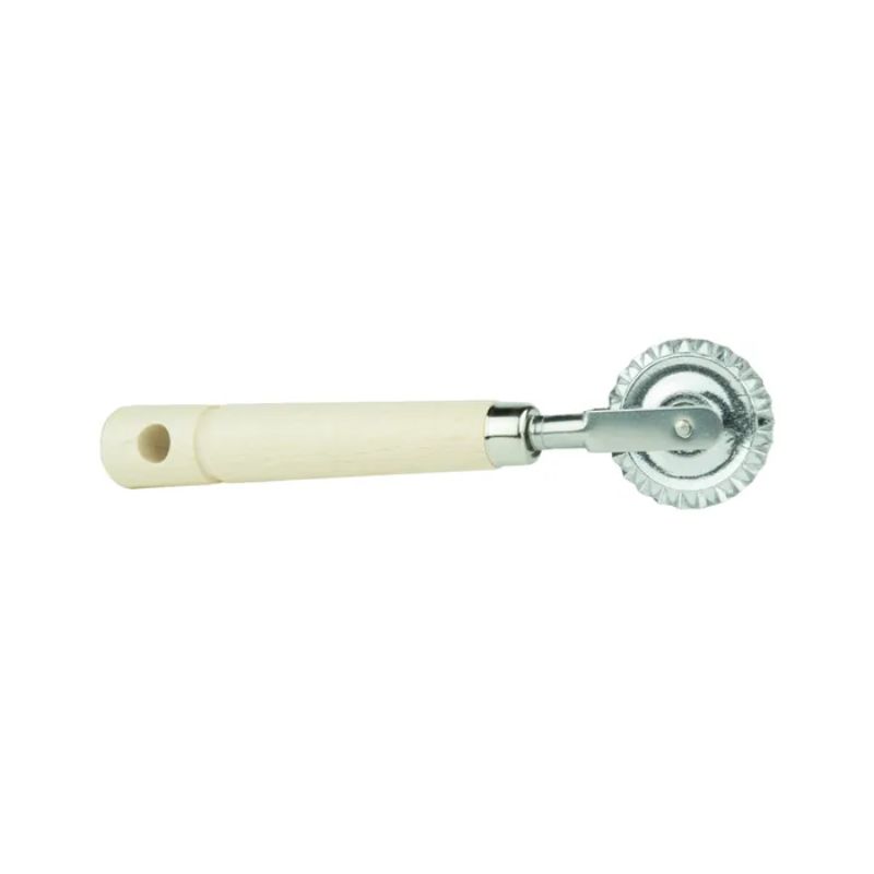 Pastry wheel with straight handle, designed for precise cutting of dough, pasta, and ravioli, crafted in Italy.