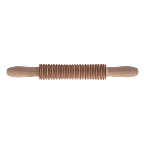 Beechwood spaghetti cutter rolling pin, 320mm, for making uniform pasta strands, crafted in Italy for quality and durability.