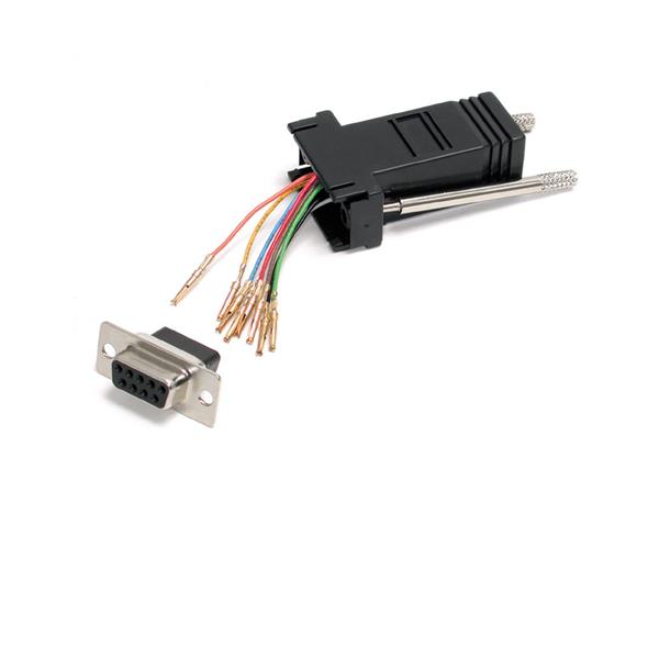 DB9 to RJ45 modular adapter for seamless RS232, RS422, and RS485 connections with custom pin configurations.