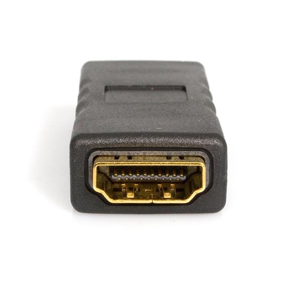 HDMI coupler/gender changer for seamless cable joining, ensuring optimal signal integrity and clean organization.