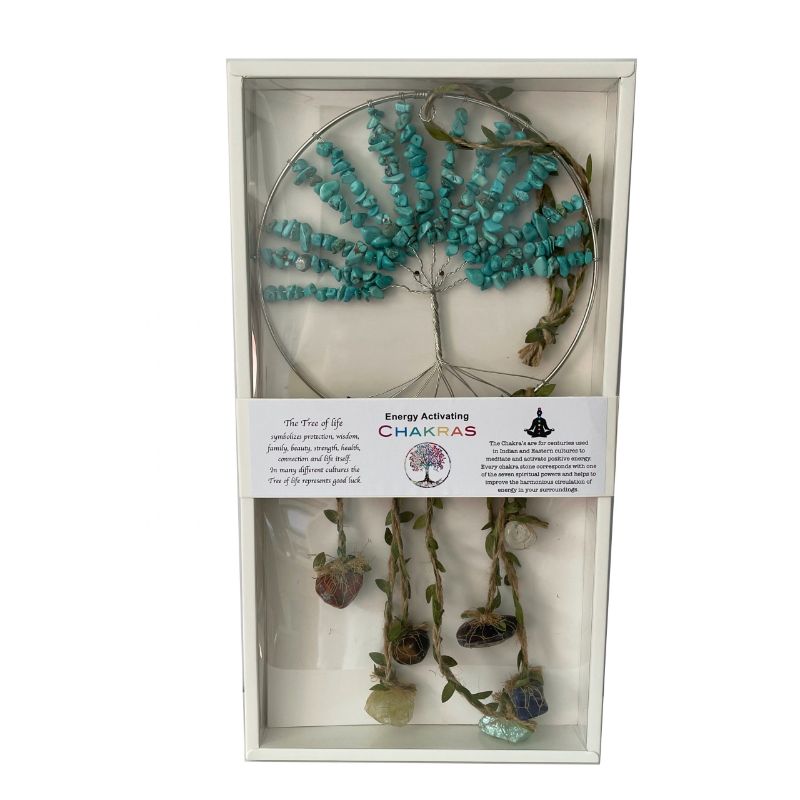 Dreamcatcher - Crystal Tree of Life 7 Chakras Turquoise