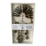 Elegant Tree of Life made with Tiger Eye, featuring 7 Chakra Stones for positive energy and spiritual growth, 65cm tall.