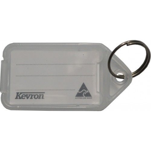 Clear Giant Loose Key Tag with durable plastic, easy-to-read labels, and a 25mm ring for quick key organization.