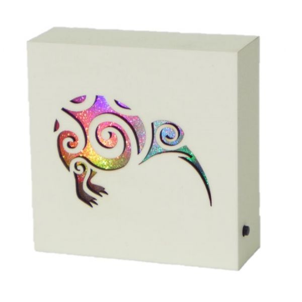 Kiwiana Kiwi Cream LED Block featuring a delightful kiwi design, perfect for home decor and adding warm ambiance.