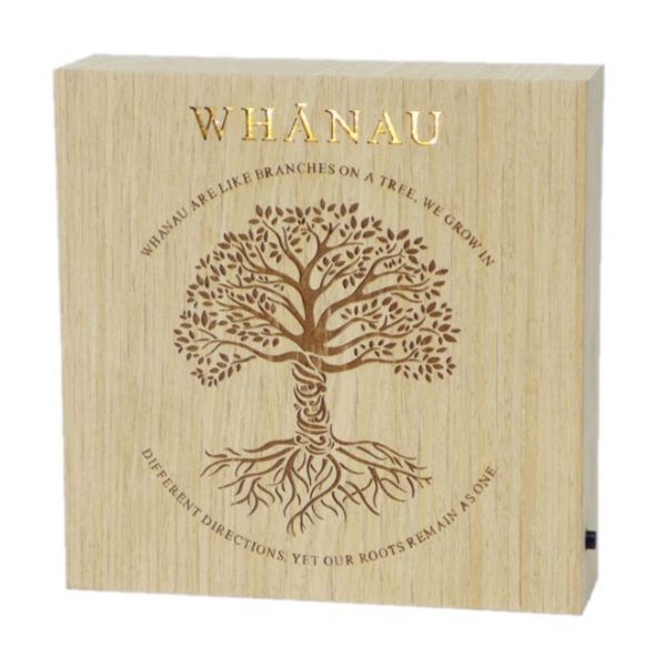 Kiwiana - Whanau Wooden LED Block
