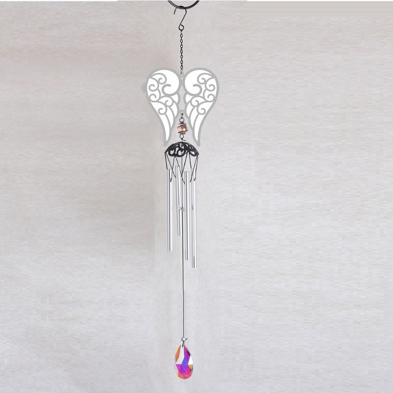 25-inch Double Angel Wings Wind Chime in resin, adding beauty and serene sounds to your garden or outdoor space.