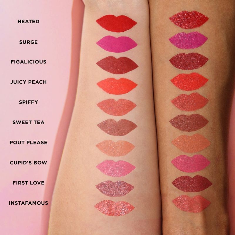 Luscious plumping lipstick with vitamin E, shea butter, and a minty tingle; available in 10 vibrant shades for fuller lips.