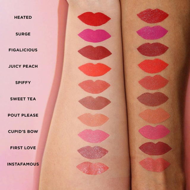 Luscious plumping lipstick with vitamin E, shea butter, and a minty tingle; available in 10 vibrant shades for fuller lips.