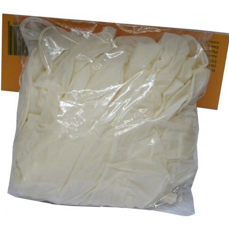 High-quality large disposable latex gloves, ideal for healthcare and food service, with excellent tactile sensitivity and grip.