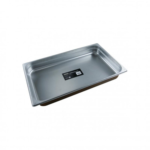 Gastronorm Pan 1/165mm in stainless steel, designed for versatile food prep, storing, and serving with a stylish finish.