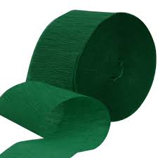 Vibrant green crepe paper streamers, 80 rolls of 25mm x 10m, perfect for festive decorations and creative DIY projects.