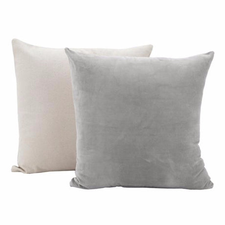 Elegant powder grey velvet cushion measuring 45x45cm, showcasing a plush texture for stylish comfort in any room.