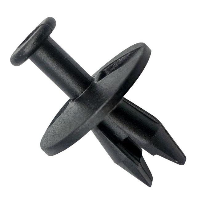 Matte black GTi push rivets, 17.5mm x 25mm, with 9.5mm hole, pack of 30 for durable and stylish fastening solutions.