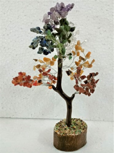 Gemstone Tree - 7 Chakra: 23cm tall, featuring vibrant gemstones for energy balance and emotional well-being in any space.