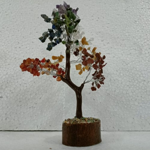 7 Chakra Gemstone Tree, 23cm tall, featuring colorful semi-precious stones for energy balance and spiritual well-being.