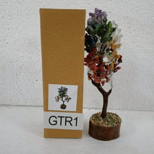 Gemstone Tree - 7 Chakra, 23cm tall, featuring vibrant semi-precious stones for balance and harmony in your space.