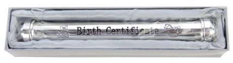 Elegant Baby Birth Certificate Box for preserving memories, measuring 24x3.5x3.5 cm, perfect for storing essential documents.