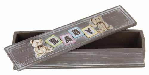 Stylish baby birth certificate holder, 25x6.5x5.5cm, preserves memories and organizes documents elegantly.