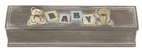 Elegant baby birth certificate holder in chic design, preserving memories and documents in a stylish 25x6.5x5.5cm storage solution.
