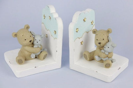 Whimsical bear-themed bookends, perfect for organizing books while adding charm to any shelf or room decor.