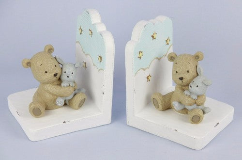 Whimsical bear-themed bookends, perfect for organizing books while adding charm to any shelf or room decor.
