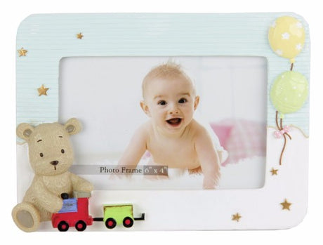 Charming Balloon Bear Photo Frame (20.8 x 15.4 cm) for displaying cherished memories in children's rooms and nurseries.