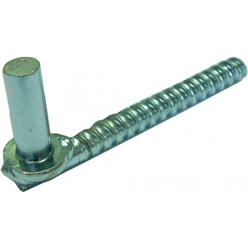 Galvanised gate gudgeons 12mm x 100mm, ideal for securing gates to timber posts with wood screw thread for durable connections.