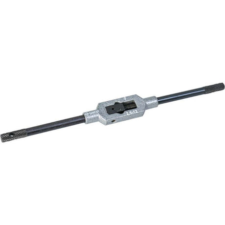 Groz Bar Type Tap Wrench designed for 1-12mm taps, featuring a durable forged steel body and straight handle for enhanced leverage.