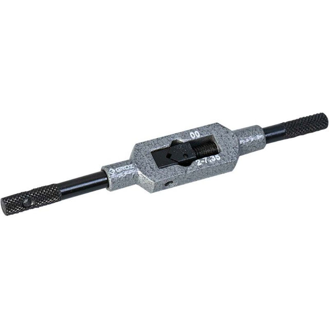 Groz Bar Type Tap Wrench for tapping threads, 1-6mm capacity, forged steel for durability and precision control.